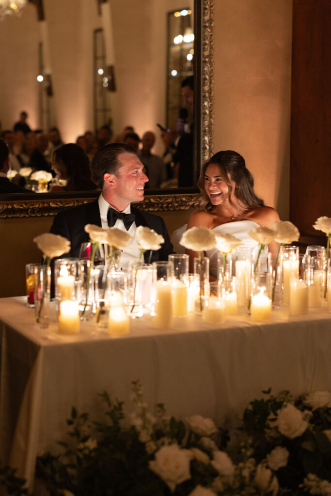 Sweetheart table wedding reception