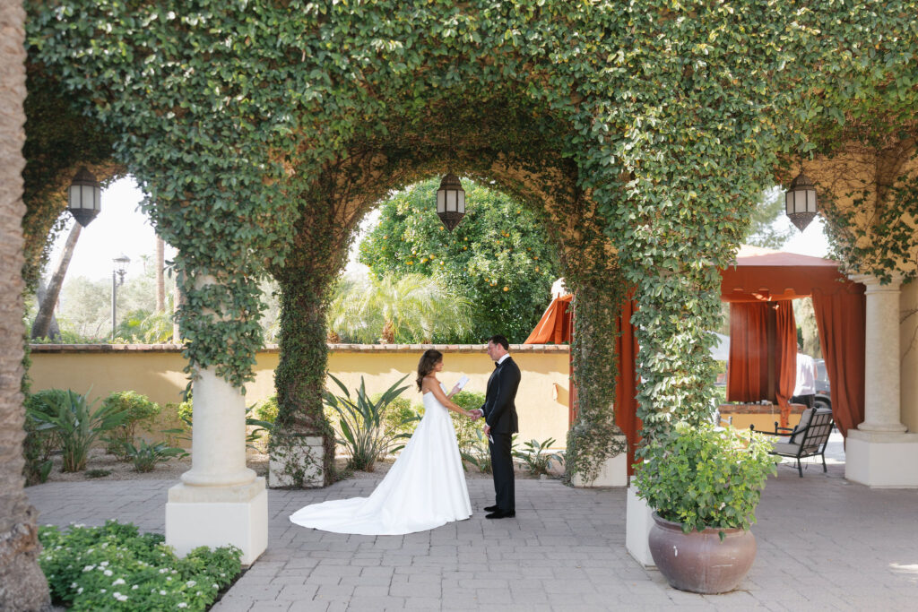 First look bride and groom
