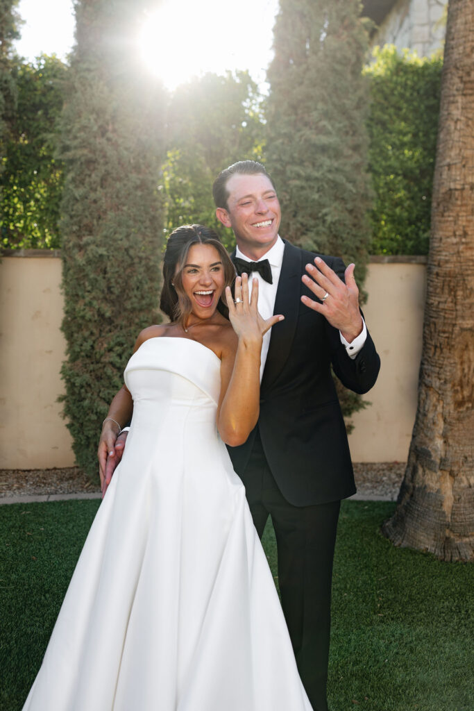 Golden hour wedding portraits Omni Montelucia