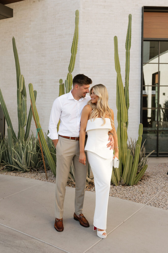 Couple posing scottsdale arizona