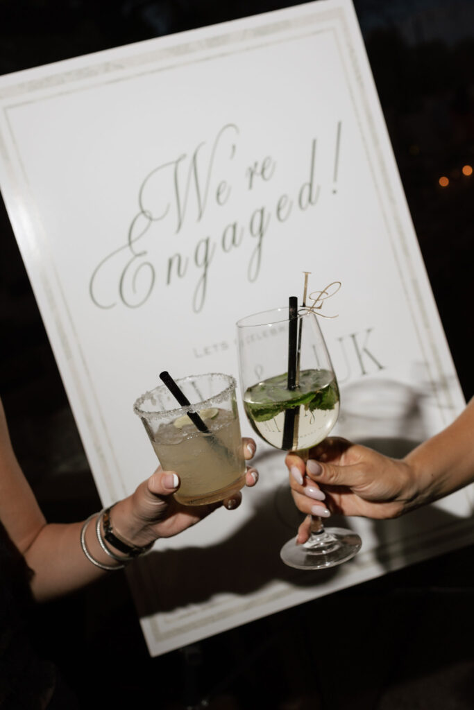 Cocktails at an engagement party